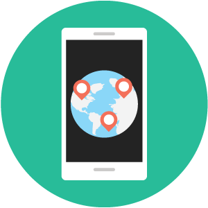 international_calls Mobile phone international calls icon