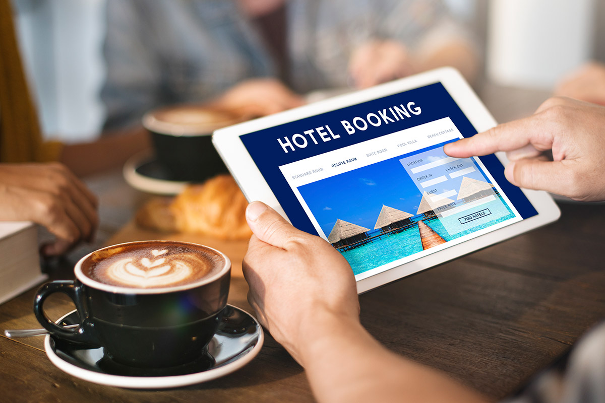 Hotel booking site on ipad