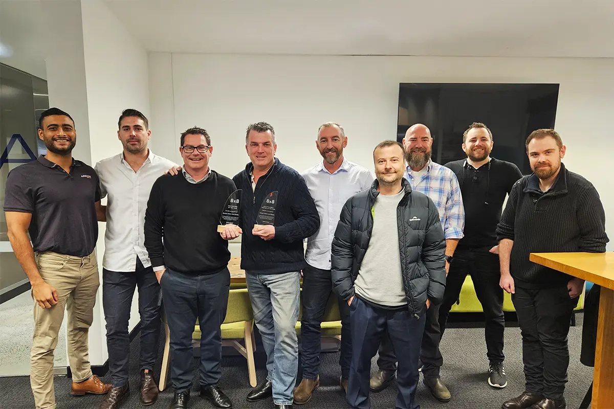 Arrow team being awarded 8x8 ANZ partner of the year 2024/2025